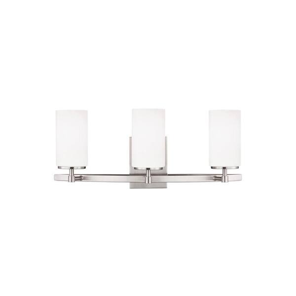 Photo 1 of Alturas 3-Light Modern Brushed Nickel Bathroom Vanity Light