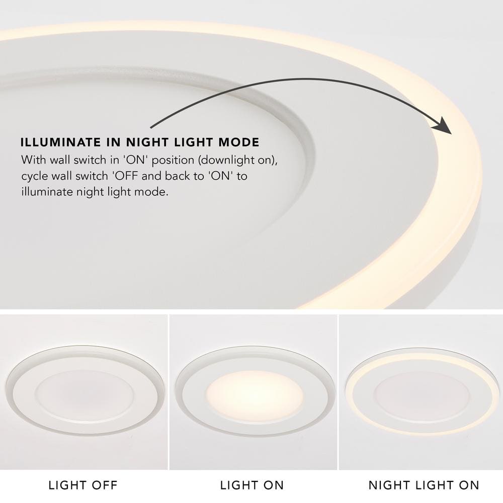 7.5-Inch White Aluminum LED Recessed Downlight with Night Light
