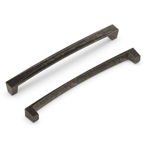 Crest Collection Pull 7-9/16 in. (192 mm) Center to Center Black Nickel Vibed Finish Modern Bar Pull Zinc