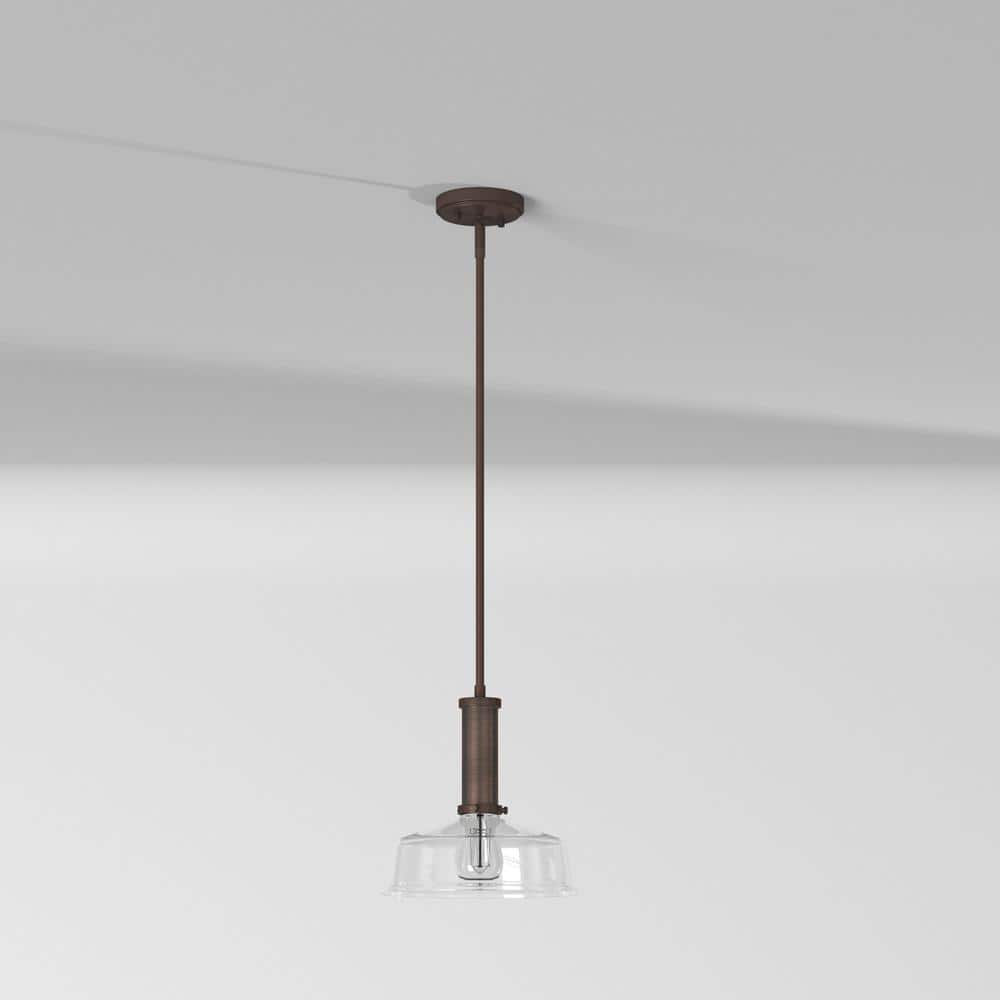 Carson Modern Farmhouse Industrial Bronze Glass Pendant Light