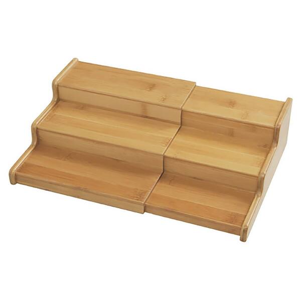 Seville Classics Expandable Bamboo Spice Rack Step Shelf Cabinet Organizer  BMB17087 - The Home Depot