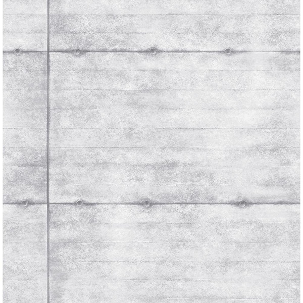Brewster Reuther Light Grey Smooth Concrete Paper Strippable Roll Wallpaper (Covers 56.4 sq. ft.)