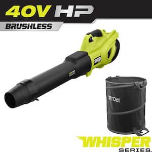 40V HP Brushless Whisper Series 160 MPH 650 CFM Cordless Battery Leaf Blower with Lawn and Leaf Bag (Tool Only)