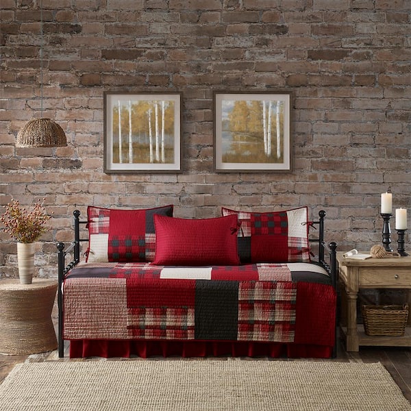 Woolrich Sunset Red Cotton Daybed Cover Set
