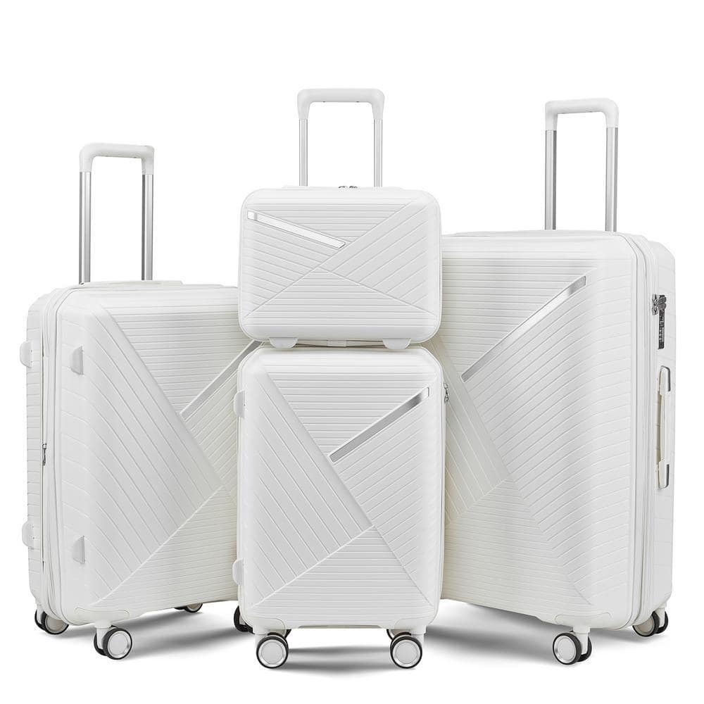 OLUMAT 4-Piece White-1 Security and Convenience Luggage Set FO-LS