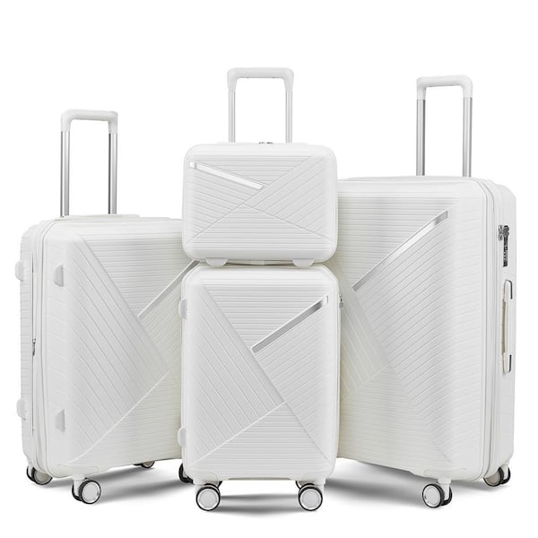 OLUMAT 4-Piece White-1 Security and Convenience Luggage Set FO-LS