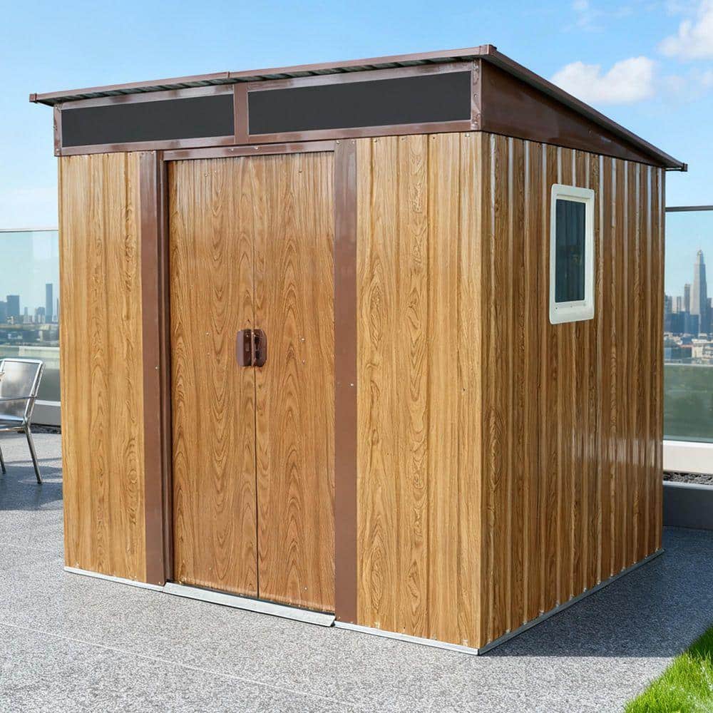 Coporesell 8 ft. x 6 ft. Metal Shed with Window (48 sq. ft