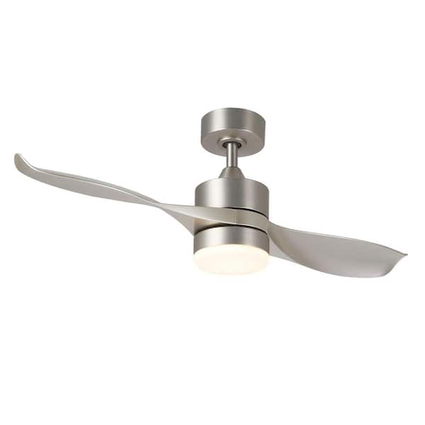 Led 2 Blade Brushed Nickel Ceiling Fan, How To Wire A Ceiling Fan With Light And Remote Control Uk
