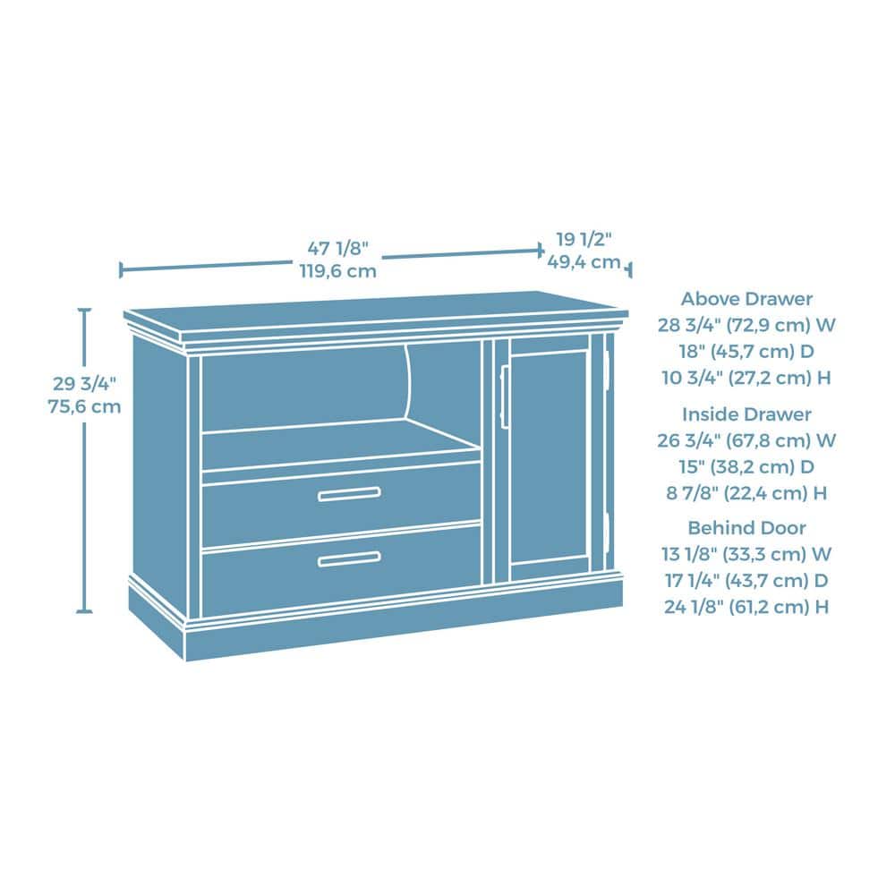 Prime Oak Small Credenza with Adjustable Shelf and File Drawer