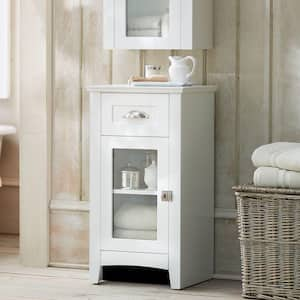 Lamport 18 in. W x 15 in. D x 33 in. H White Freestanding Linen Cabinet