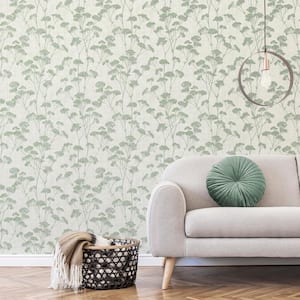 Sprig Trail Green Non Pasted Paper Wallpaper