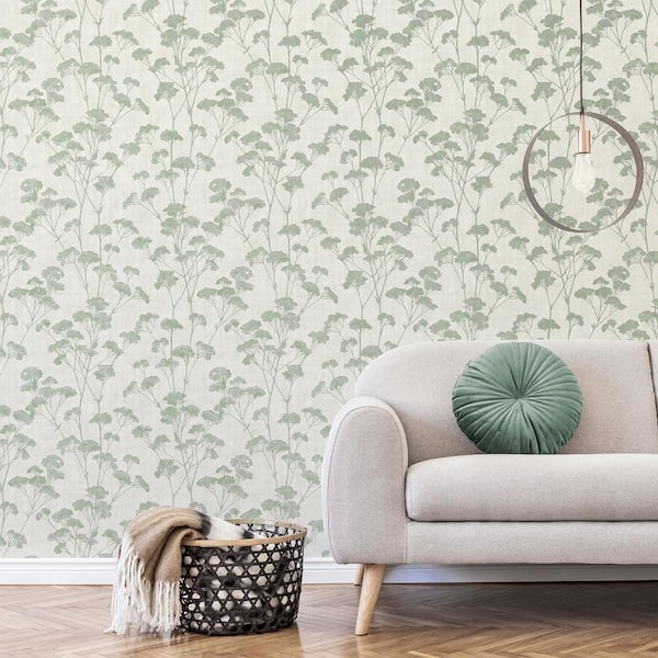 Sprig Trail Green Non Pasted Paper Wallpaper Sample