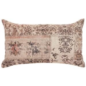 Nicole Curtis Gray Multicolor Floral Removable Cover 14 in. x 24 in. Rectangle Throw Pillow