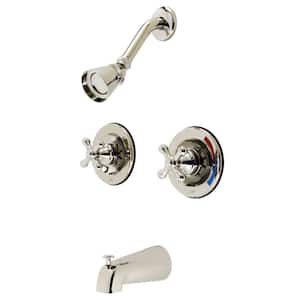 Vintage Double Handle 1-Spray Tub and Shower Faucet 2 GPM with Corrosion Resistant in. Polished Nickel