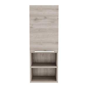 11.8 in. W x 32.17 in. H Bathroom Surface Mount Medicine Cabinet with 4 Shelves and Single Door in Light Gray