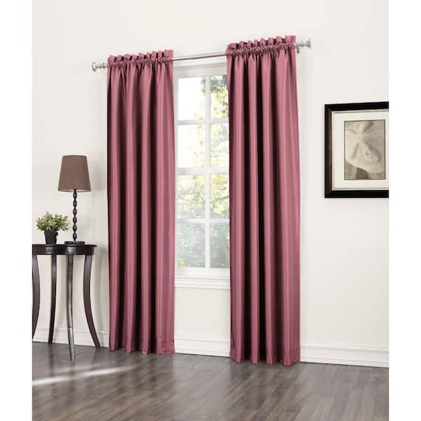 Sun Zero Semi-Opaque Sherman Bordeaux Thermal Lined Curtain Panel (Price Varies by Size)
