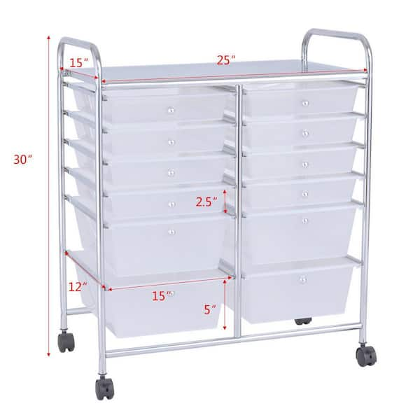 HAIXIN Rolling Storage Cart with Lock Wheels, Plastic Storage Organizer  Cart, Craft Organizers Two-Person Sharing for Small Parts, Art Supplies