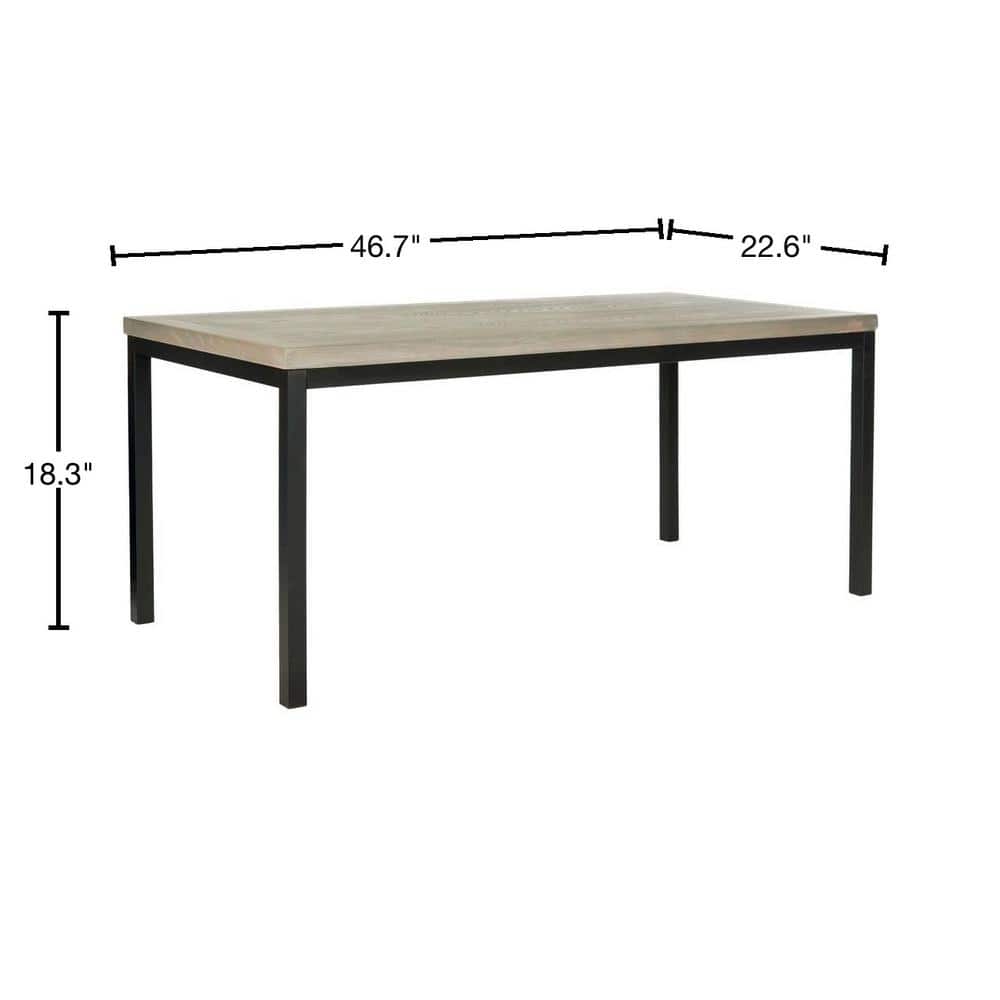 Dennis 47" Ash Grey Elm Wood Rectangular Coffee Table