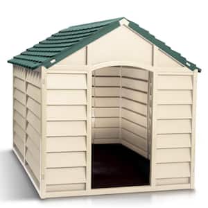 Dog Kennel Beige and Green-Large