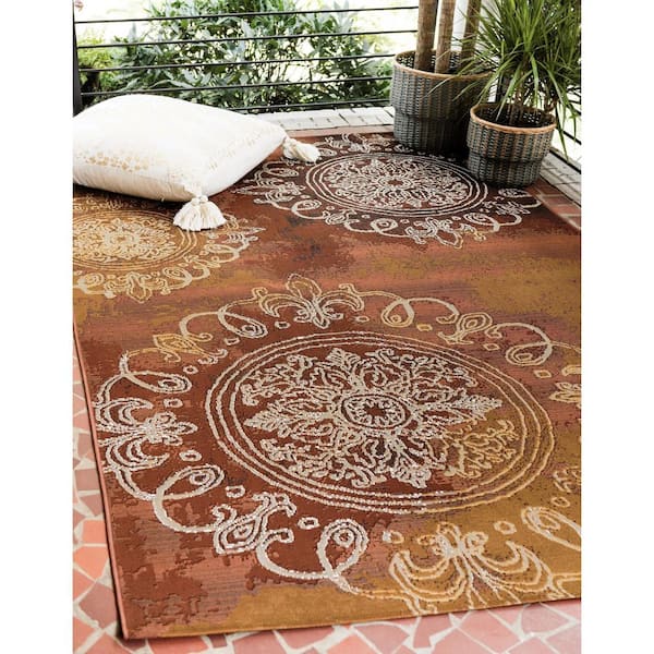 Outdoor Trio Rust Red 8' 0 x 11' 4 Area Rug