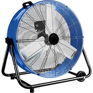Industrial Fan 24 Inch Heavy Duty Drum 3 Speed 8100 CFM Air Circulation High Velocity Fan For Warehouse Blue