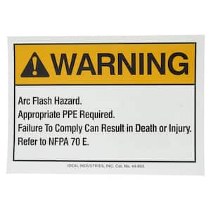 Warning Label, NEC Arc Flash, 5 in. x 7 in., Adhesive (5 Pack)