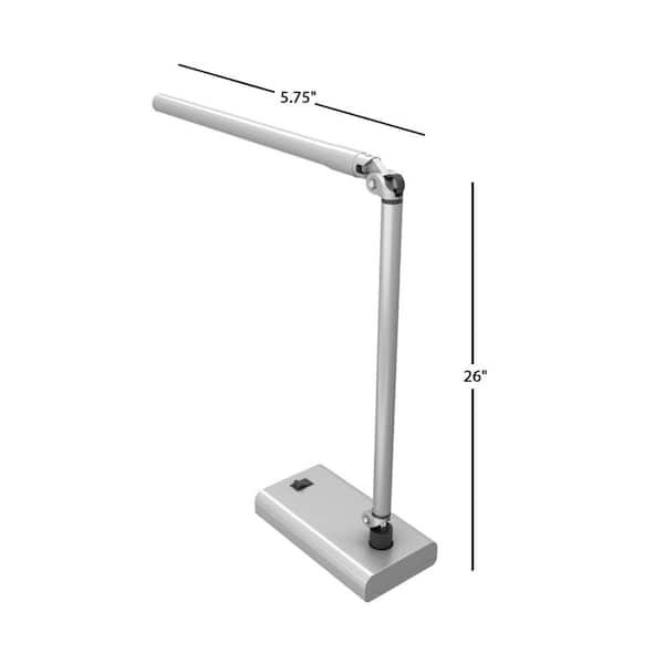 Lavish Home 26 in. Silver Adjustable Contemporary LED Desk Lamp