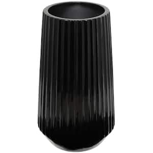 30 in. Black Resin Decorative Vase