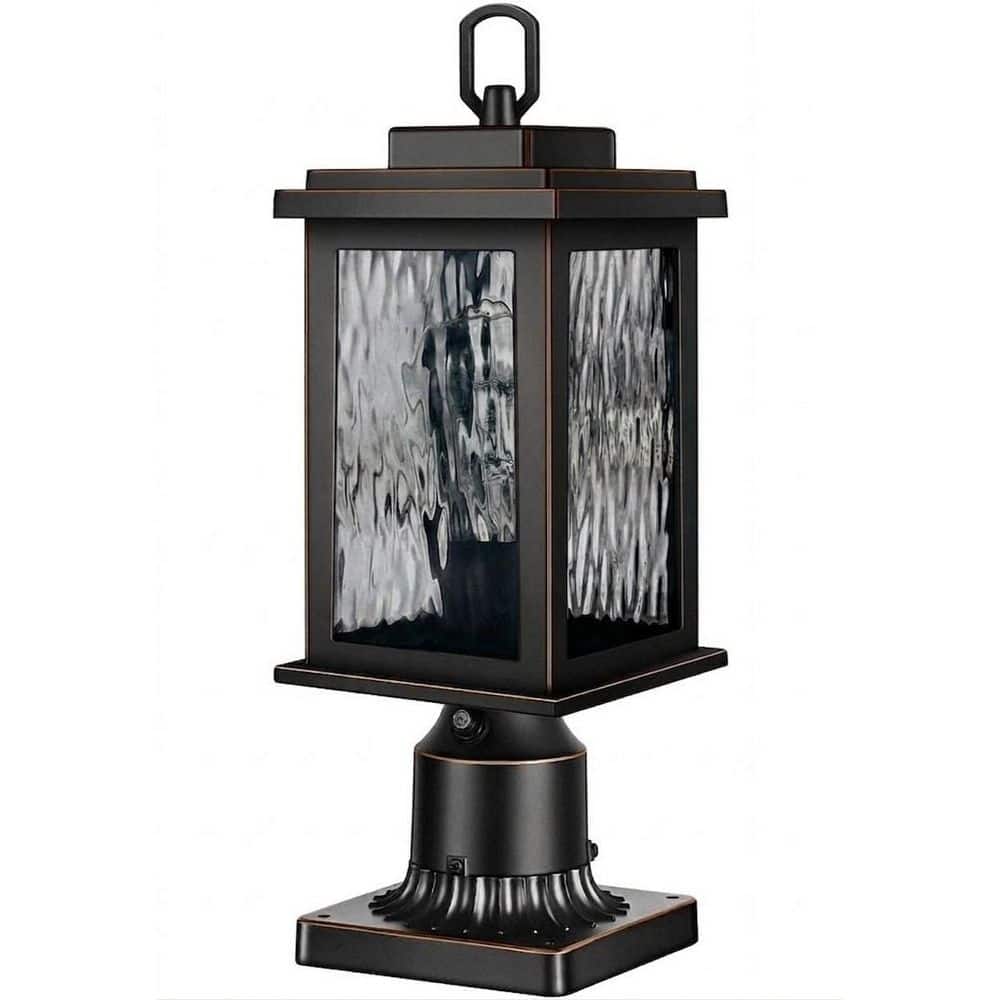 Dusk to Dawn Outdoor Post Light with Photocell Sensor, Black Aluminum Lantern with Pier Mount Base, E26 price history on PriceWatchPro
