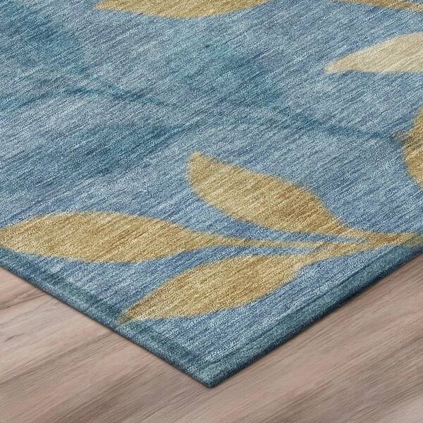 Chantille Machine Washable Indoor/Outdoor Abstract ACN3033 Denim 9 ft. x 12 ft. Area Rug