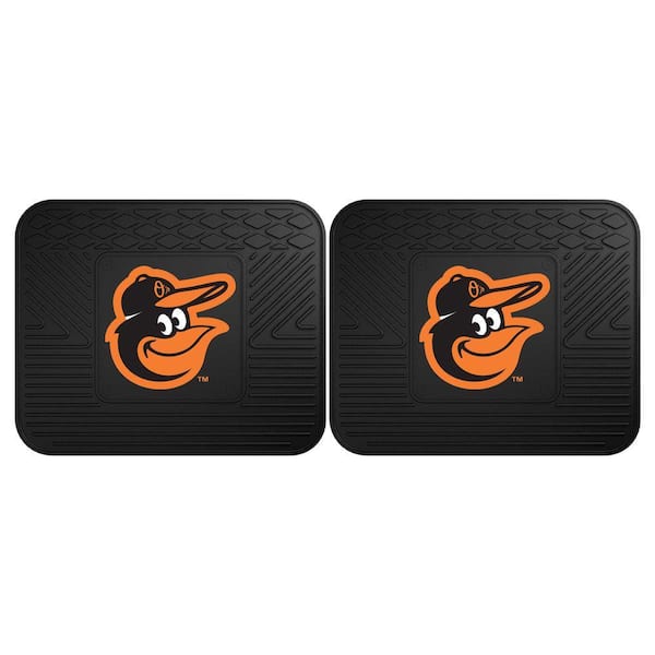 FANMATS MLB Baltimore Orioles Black Heavy Duty 2-Piece 14 in. x 17 in. Vinyl Utility Mat