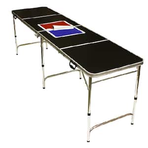 8 ft. Folding Beer Pong Table with Bottle Opener with Ball Rack and 6 Pong Balls (Sports Design)