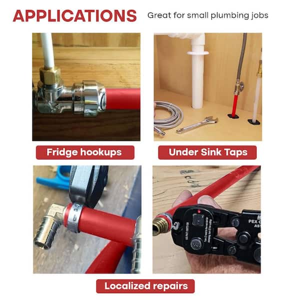 PLUMBFLEX 3/4 in. x 2 ft. PEX-B Tube Stick, Polyethylene Red Pex
