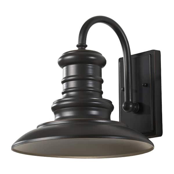 Generation Lighting Redding Station 1-Light Restoration Bronze Outdoor 12.5 in. Integrated LED Wall Lantern Sconce