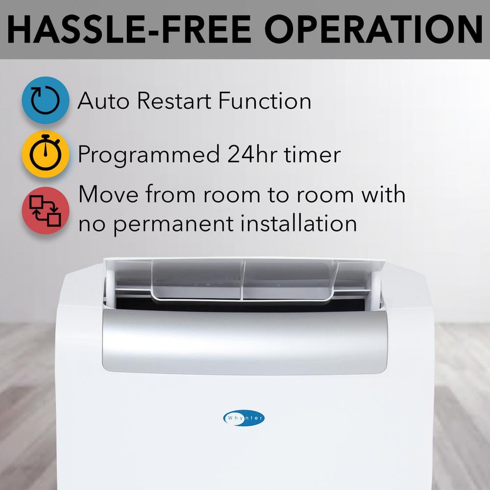 Whynter 14,000 BTU White Portable Air Conditioner with Heater and Remote