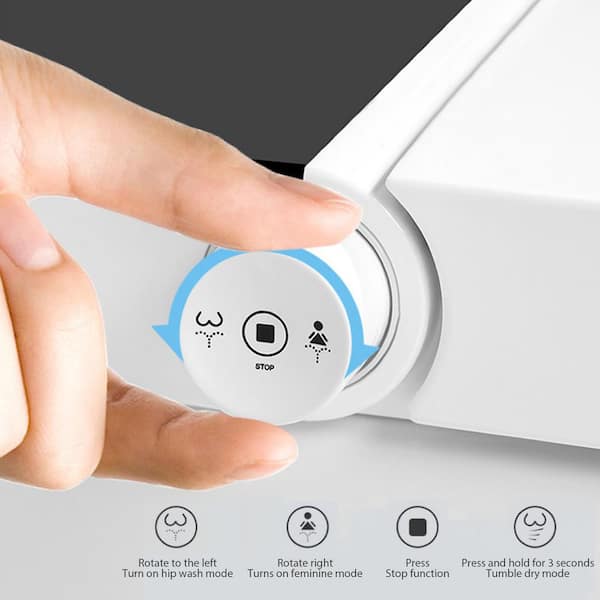 BWE Smart Elongated Toilet Bidet with Heated Seat and Remote Control