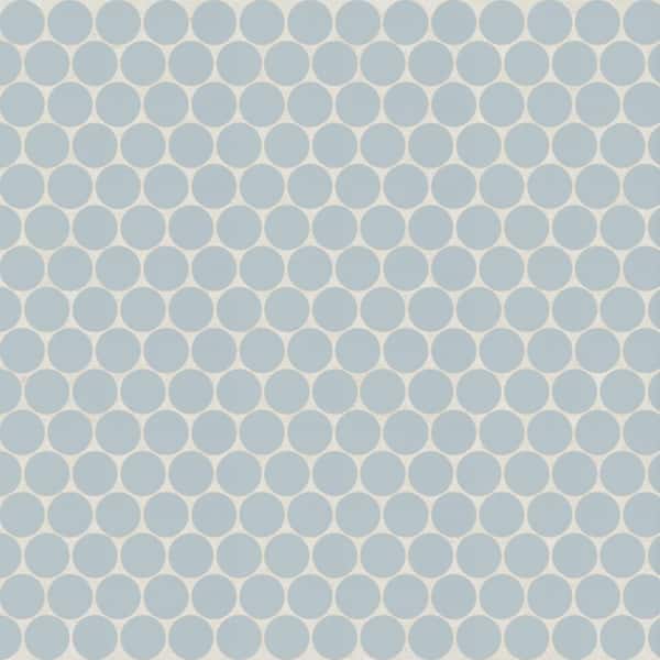 Marin 3/4 in. Penny Round Matte Porcelain Mosaic in Misty Blue (9.87 sq. ft. /Case)