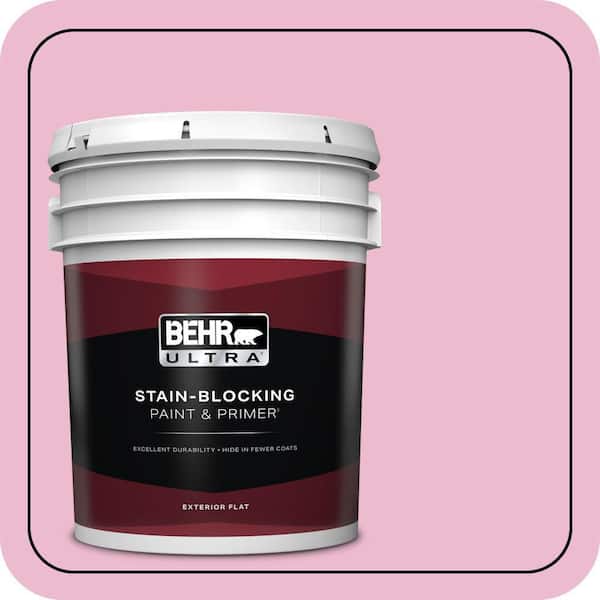 BEHR ULTRA 5 gal. #P130-2A Dainty Pink Flat Exterior Paint & Primer