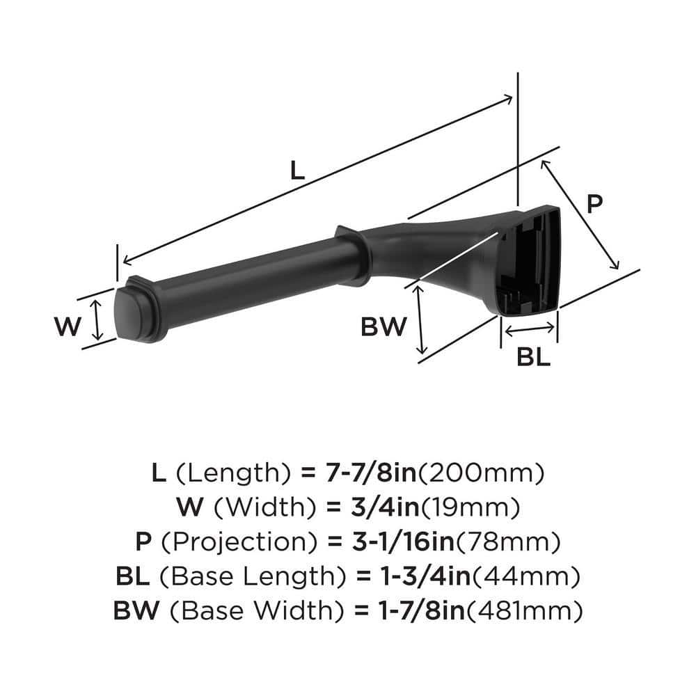 Matte Black Single Post Toilet Paper Holder in Sleek Metal