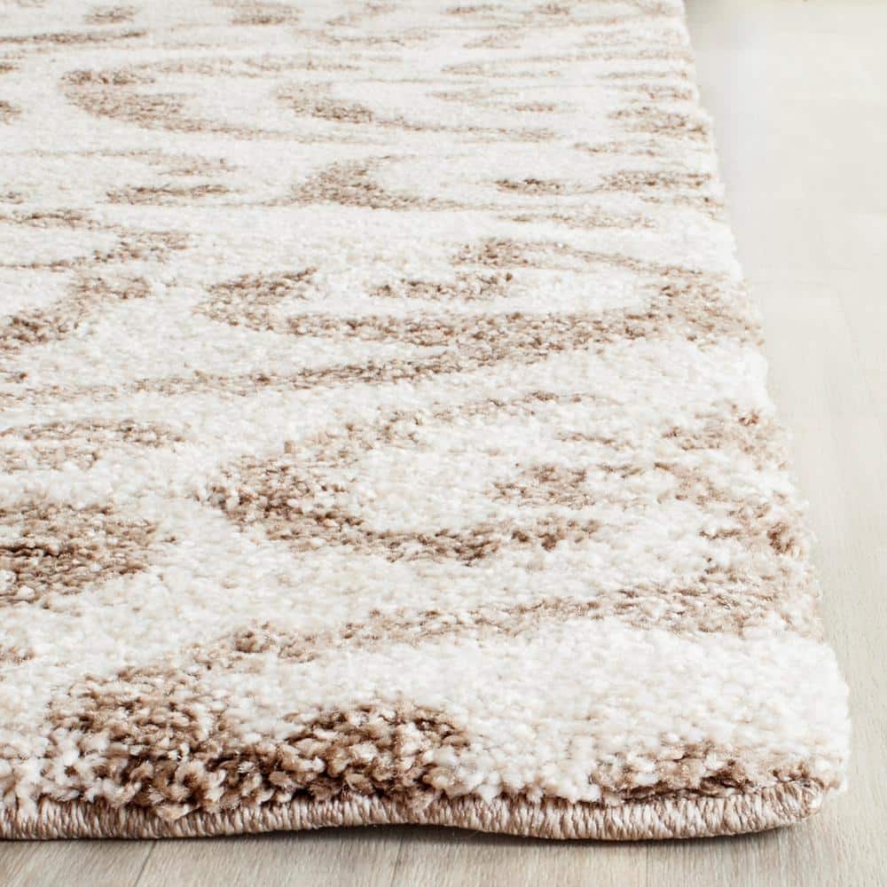 Cozy Haven Cream Beige 8' x 10' Plush Shag Area Rug