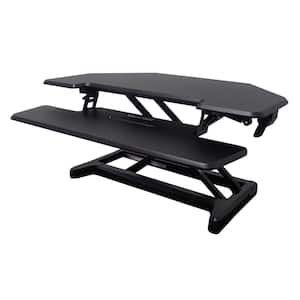 36 in. Corner Black Standing Desk with Adjustable Height Feature
