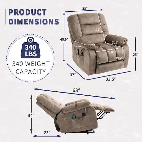 aisword Power Lift Recliner Chair for Elderly- Heavy Duty and Safety Motion  Reclining Mechanism-Fabric Sofa - Camel W5473PBH1697 - The Home Depot