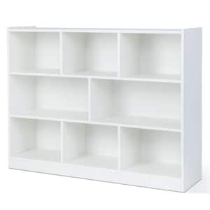 3-tier Open Bookcase 8-Cube Floor Standing Storage Shelves Display Cabinet White