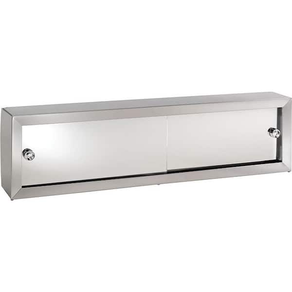 Jensen Cosmetic Boxes 36.25-in x 8.75-in Surface Mount Stainless Steel Mirrored Medicine Cabinet