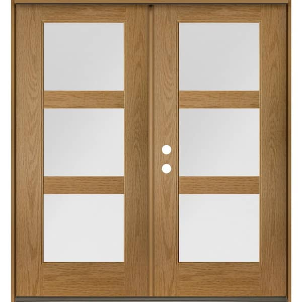 Krosswood Doors Modern 72 in. x 80 in. 3-Lite Right-Active/Inswing