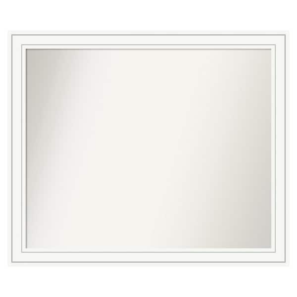 Amanti Art Craftsman White 43 in. x 36 in. Custom Non-Beveled Satin Wood Framed Bathroom Vanity Wall Mirror