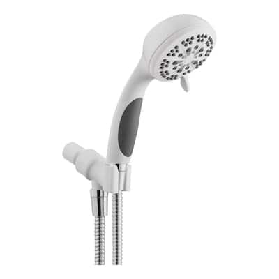 6-Spray Patterns with 1.8 GPM 3.8 in. Tub Wall Mount Handheld Shower Head in White
