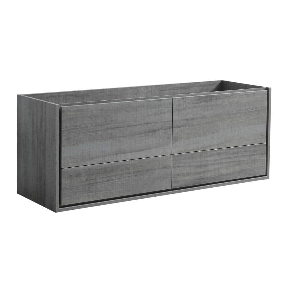 Catania 60" Gray Wall Mount Single Bathroom Vanity Cabinet