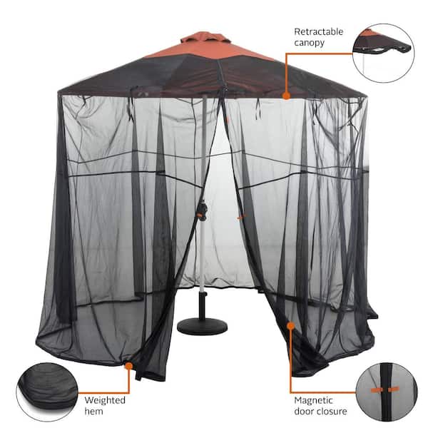 Classic Accessories Patio Umbrella Insect Net Canopy 55 605 012801 Rt The Home Depot - Bug Net For Patio Umbrella