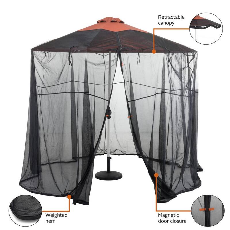 Patio Umbrella Insect Net Canopy